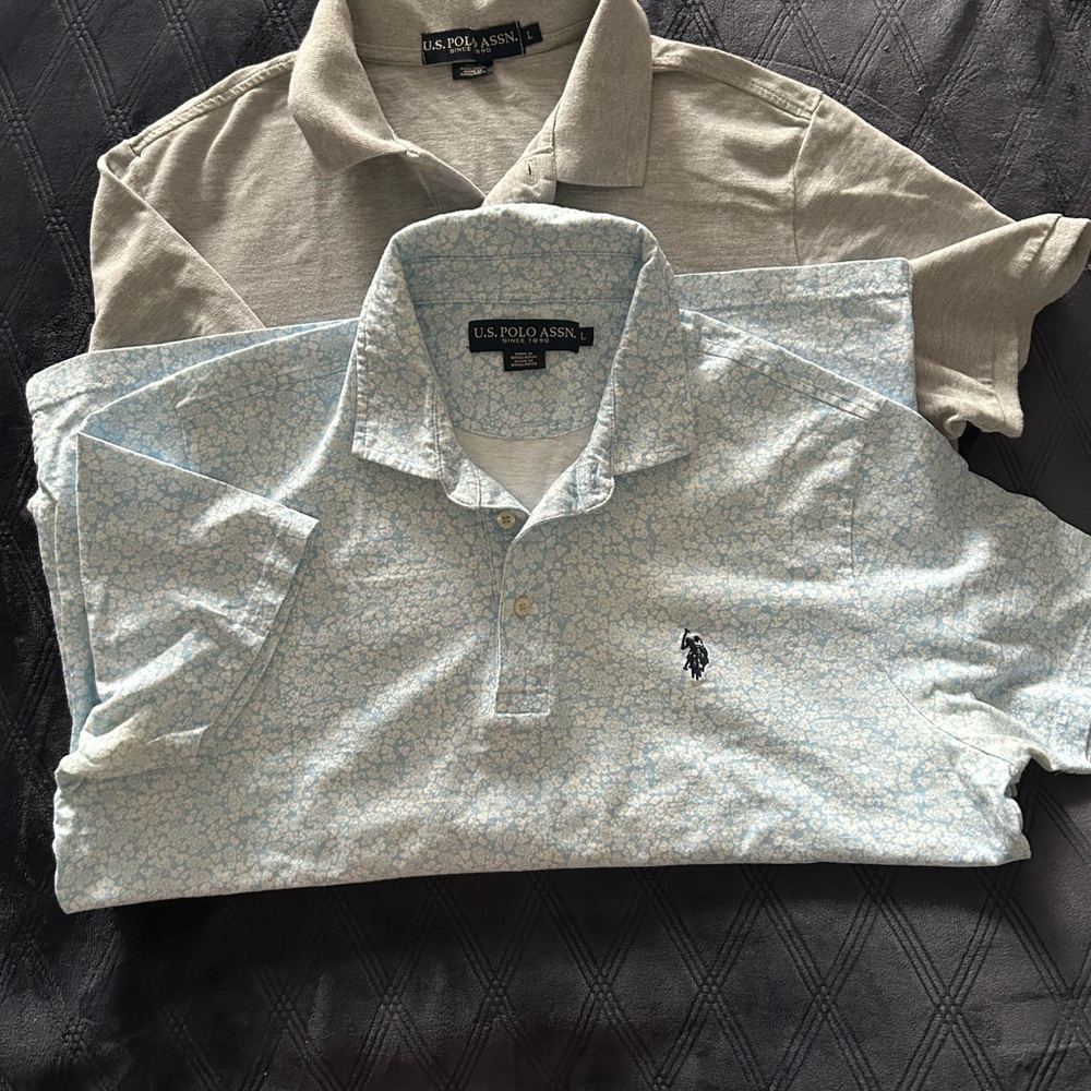 U.S. Polo Assn. Men's Blue and Gray Polo Shirts